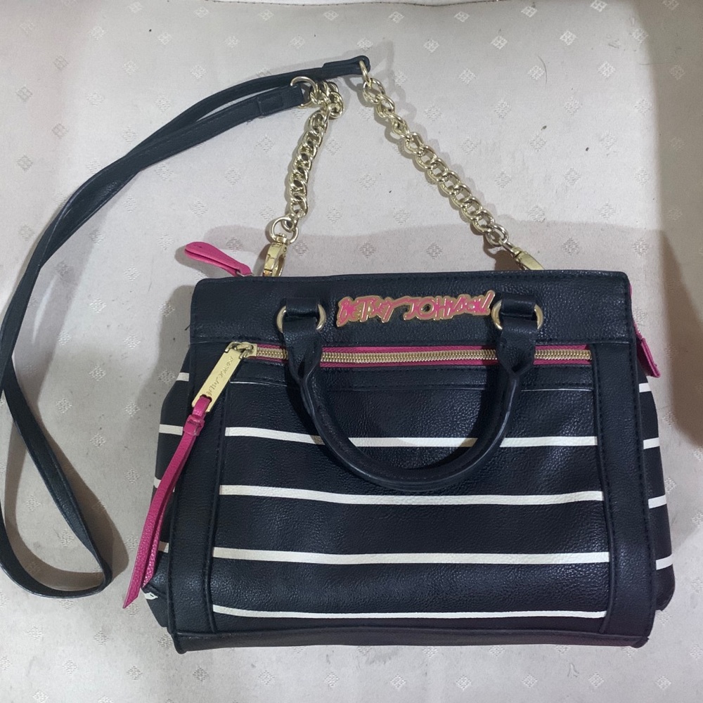 Betsey Johnson purse black/white/pink